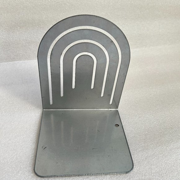 Vintage Spectrum Designs Silver Arch Metal Bookends 5.5" Made in USA - Picture 1 of 9